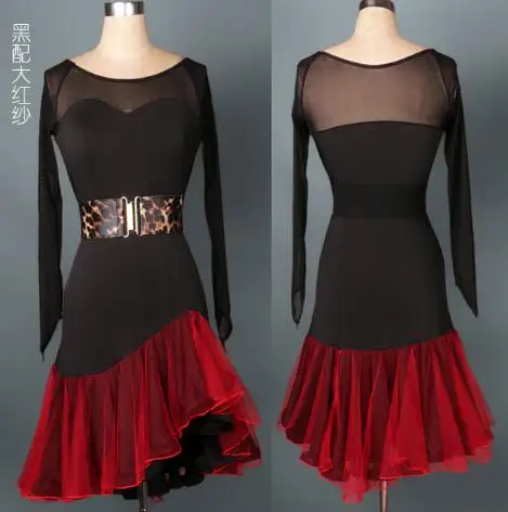 

custom black red wine red Paso Double jive Rumba cha cha salsa Latin dance dress competition wear S-XXL spandex l016