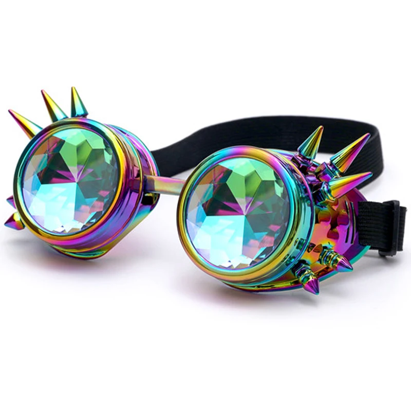 Kaleidoscope Colorful Glasses Rave Festival Party EDM Sunglasses Diffracted Lens Steampunk Goggles Men Welding Gothic Cosplay