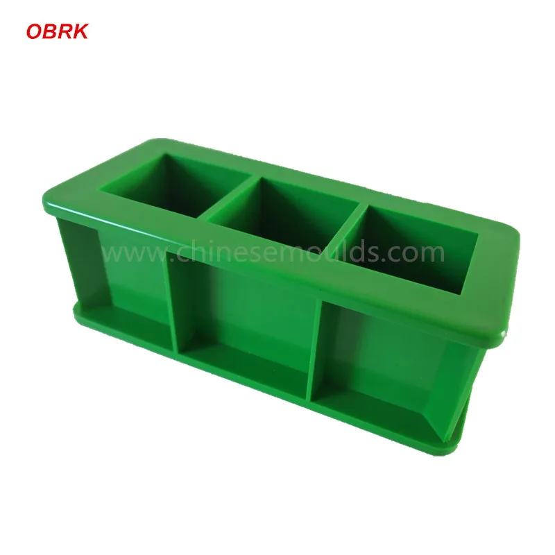 40mm Cube Plastic Test Mould Green Three Gang Mould 40x40x40mm Cube Moulds Concrete Plastic Mould