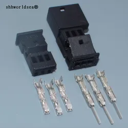 shhworldsea 0.6mm 3p Male Female Auto Stereo Connector,Car Speaker Plug Treble Plug Socket For BMW 1-968700-1 B/1355620-1