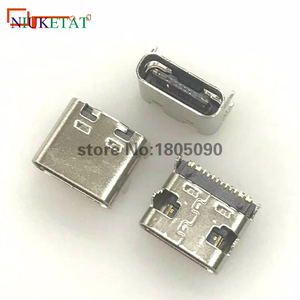 100pcs micro USB for 3.1 Type C Connector type-C no side 12Pin DIP4 Female Charge port replacement Plug 3.1 Version Socket jack