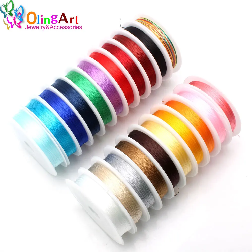 OlingArt 0.3/0.5/0.7/1.0MM Mixed Multicolor Options Nylon Thread Line/Wire/Rope Choker Earrings Bracelet Necklace Jewelry Making