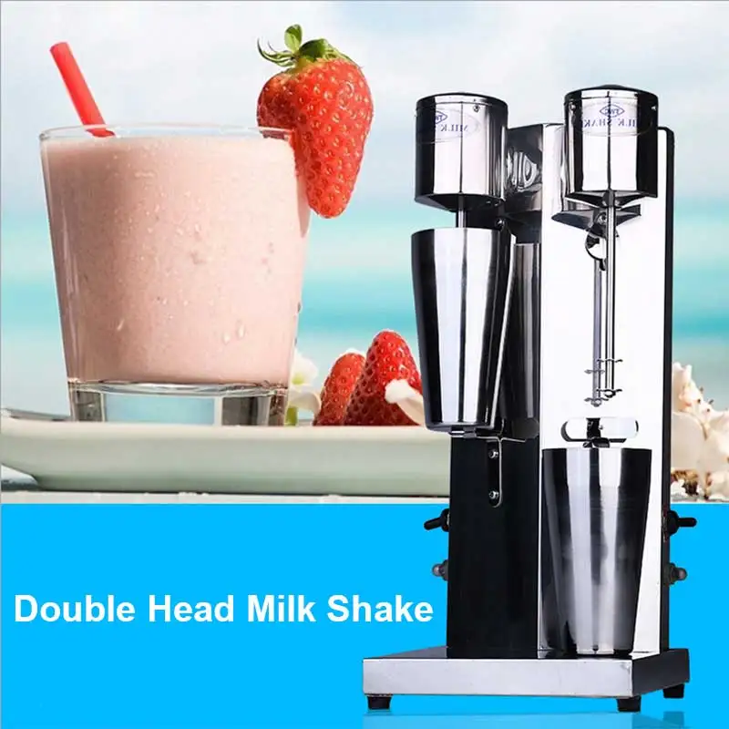 Xeoleo Milkshake machine Stainless Steel Milk Shake Machine Double Head Drink mixer Make Milks Foam/Milkshake Bubble Tea Machine