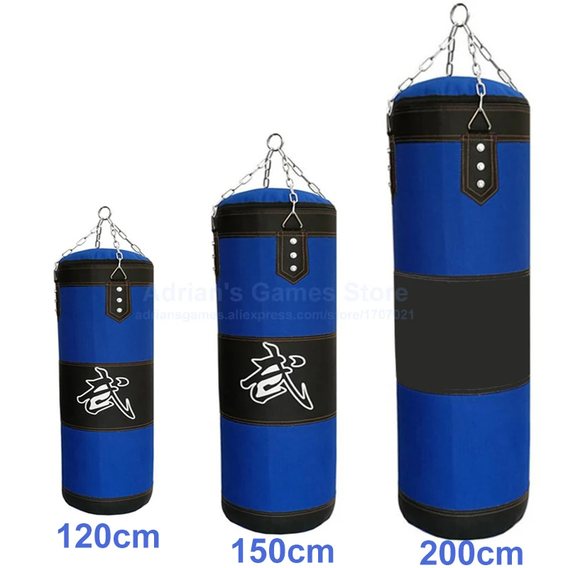 60/80/100/120/150/200cm Thickened Blue Canvas Punching Bag Unfilled Crossfit Heavy Duty Boxing Bags Muay Thai Boxsack Sand Bag
