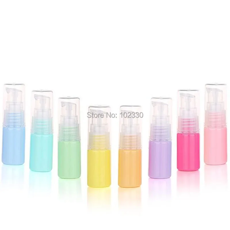 

200pcs 10ml Candy Color Empty Plastic Mini Spray Bottle Refillable Perfume PET Bottles With Spray Pump Container