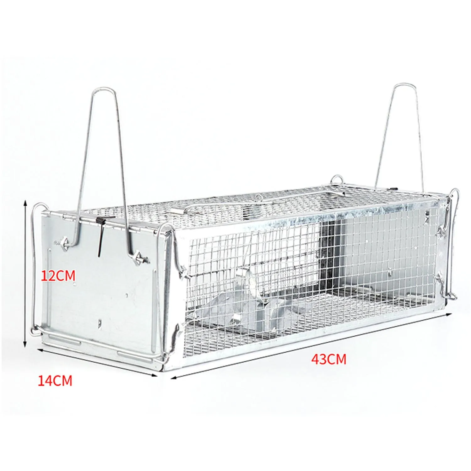 Behogar 42x15x12cm Two-door Mouse Rats Rodents Animal Trap with Sensitive Trigger for House Home Farm Restaurant Hotel Garage