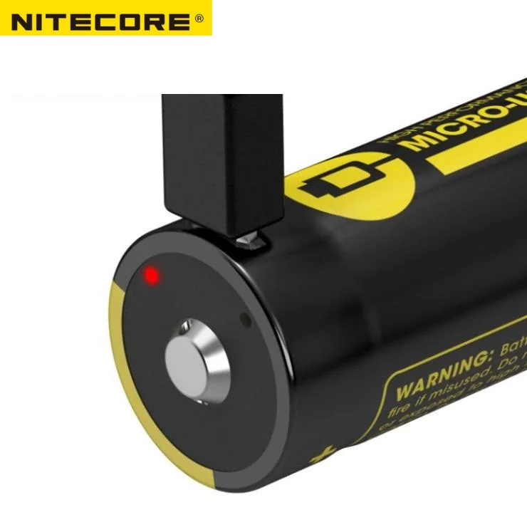 Nitecore NL1826R 2600mAh 3.6V Micro-USB Rechargeable Li-ion 18650 Battery with Charging Port