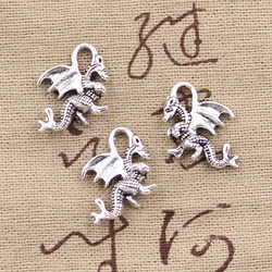 15pcs Charms Dragon 21x14mm Antique Making Pendant fit,Vintage Tibetan Bronze Silver color,DIY Handmade Jewelry