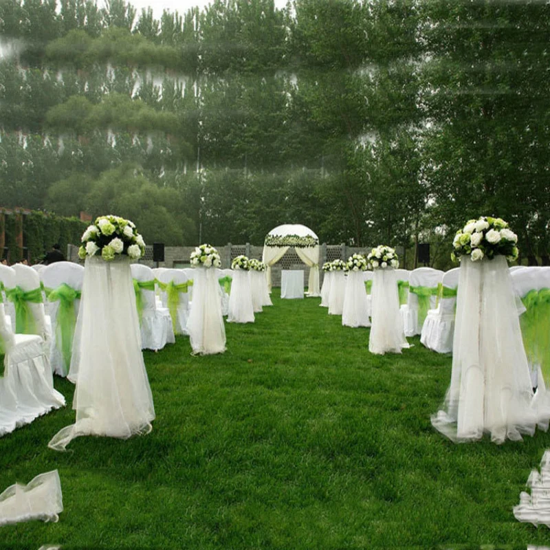 Cheap!48cm*5meter Sheer Crystal Organza Tulle Roll Fabric For Draping Wedding Ceremony Party Home Decoration New year Decoration