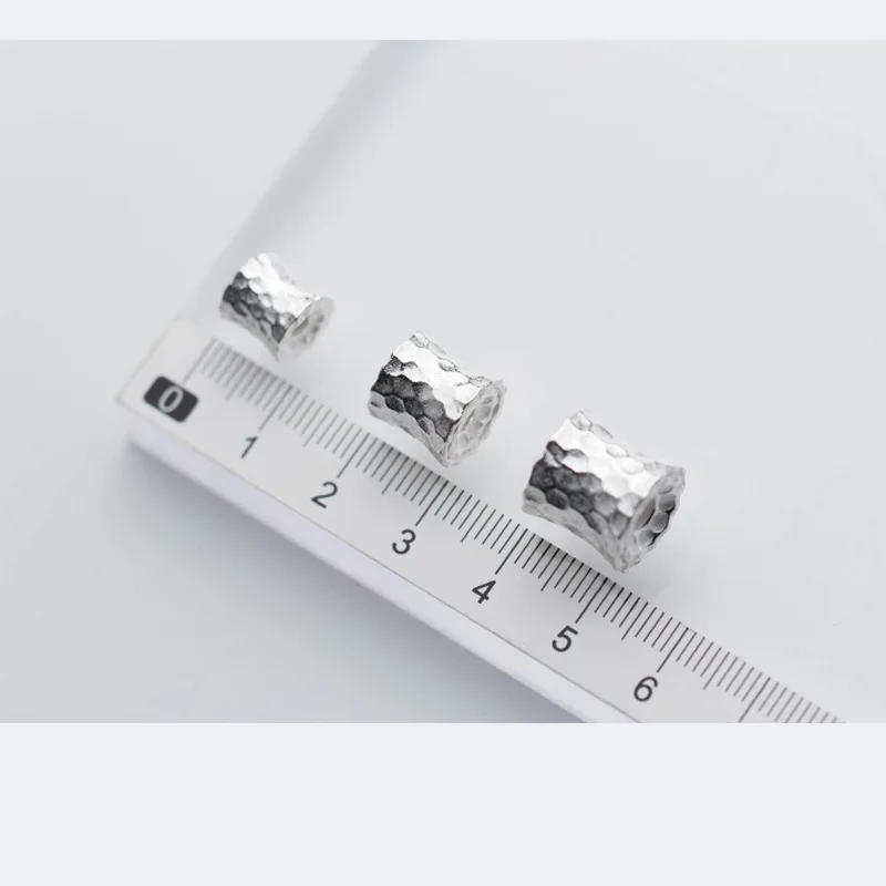 925 Sterling Silver Concave Bucket Beads 9mm 11mm 12.5mm Handmade Barrel Spacer Beads DIY Jewelry Making Women Men Bracelets