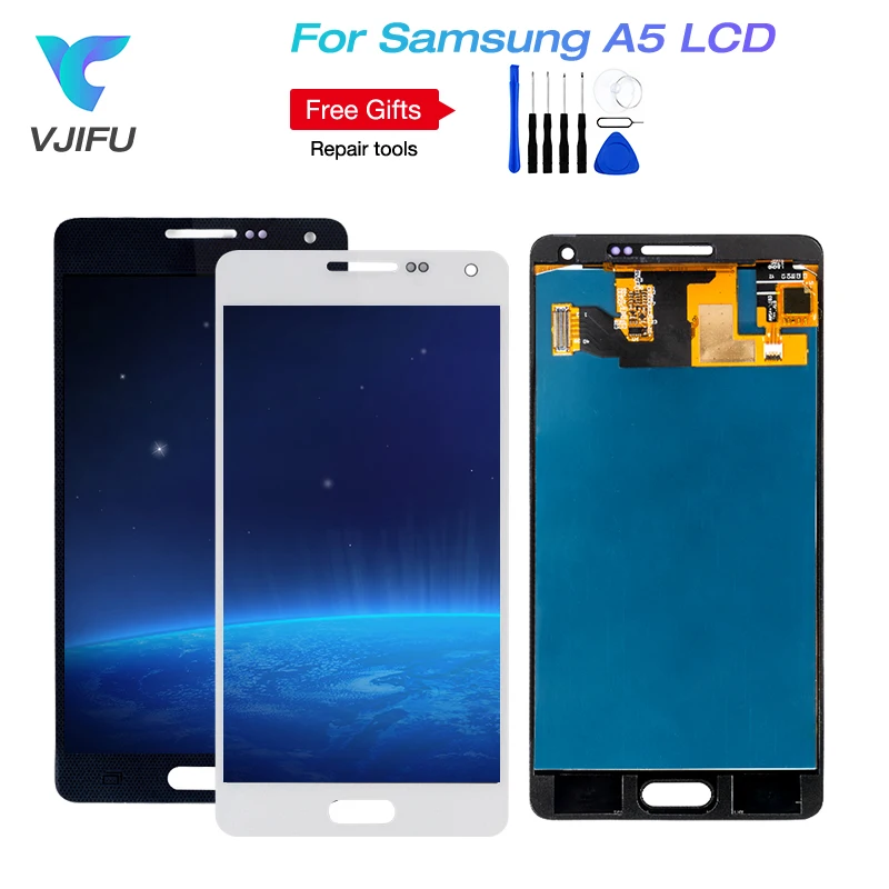 VIJFU For Samsung Galaxy A5 A500 A500F A500M A500Y A500FU LCD Display Digitizer Touch Screen For A12 Display Replacement