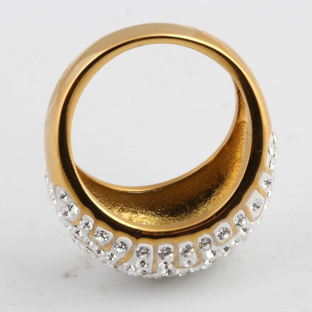 Genuine Gold Color Crystal Rings Wedding Brand Fashion Jewelry Femme Bijoux for Women