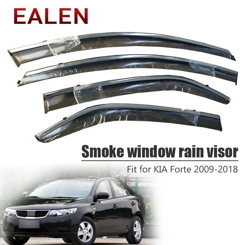 

EALEN For Kia Forte 2009 2010 2011 2012 2013 2014 2015 2016 2017 2018 Deflectors Accessorie 4pcs/1Set Smoke Window Rain Visors