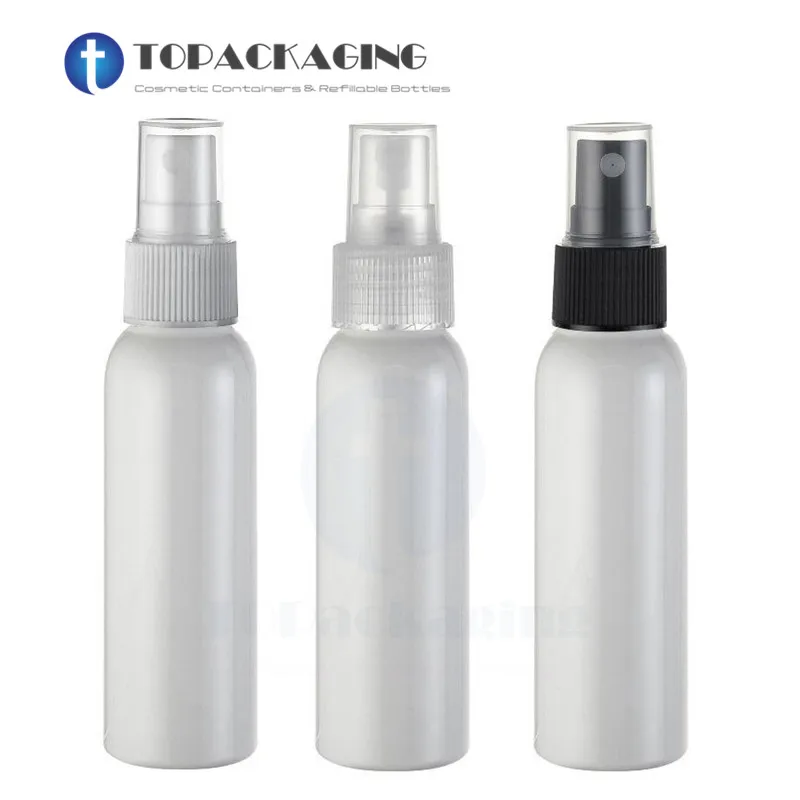 

50PCS*60ML Spray Pump Bottle White Plastic Refillable Perfume Makeup Packing Empty Parfume Fine Mist Atomizer Cosmetic Container