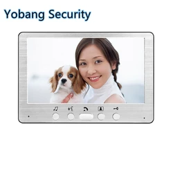 Yobang-monitor LCD de seguridad para interior, pantalla de 7 pulgadas sin cámara para exterior, intercomunicador para puerta y teléfono