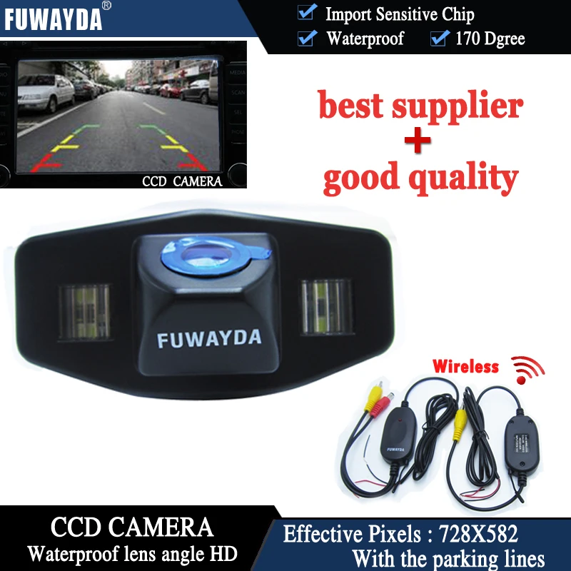 FUWAYDA Wireless Car Rear View Reverse With Guide/Parking Line CCD CAMERA for Honda Accord Pilot Civic Odyssey / Acura TSX HD