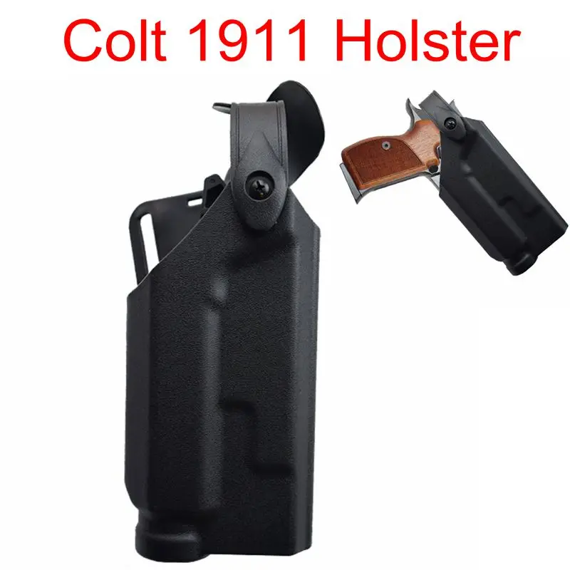 

Right Hand Pistol Colt 1911 Gun Holster With Flashlight Outdoor Hunting Shooting Gun Holster Airsoft Gun Belt Holster