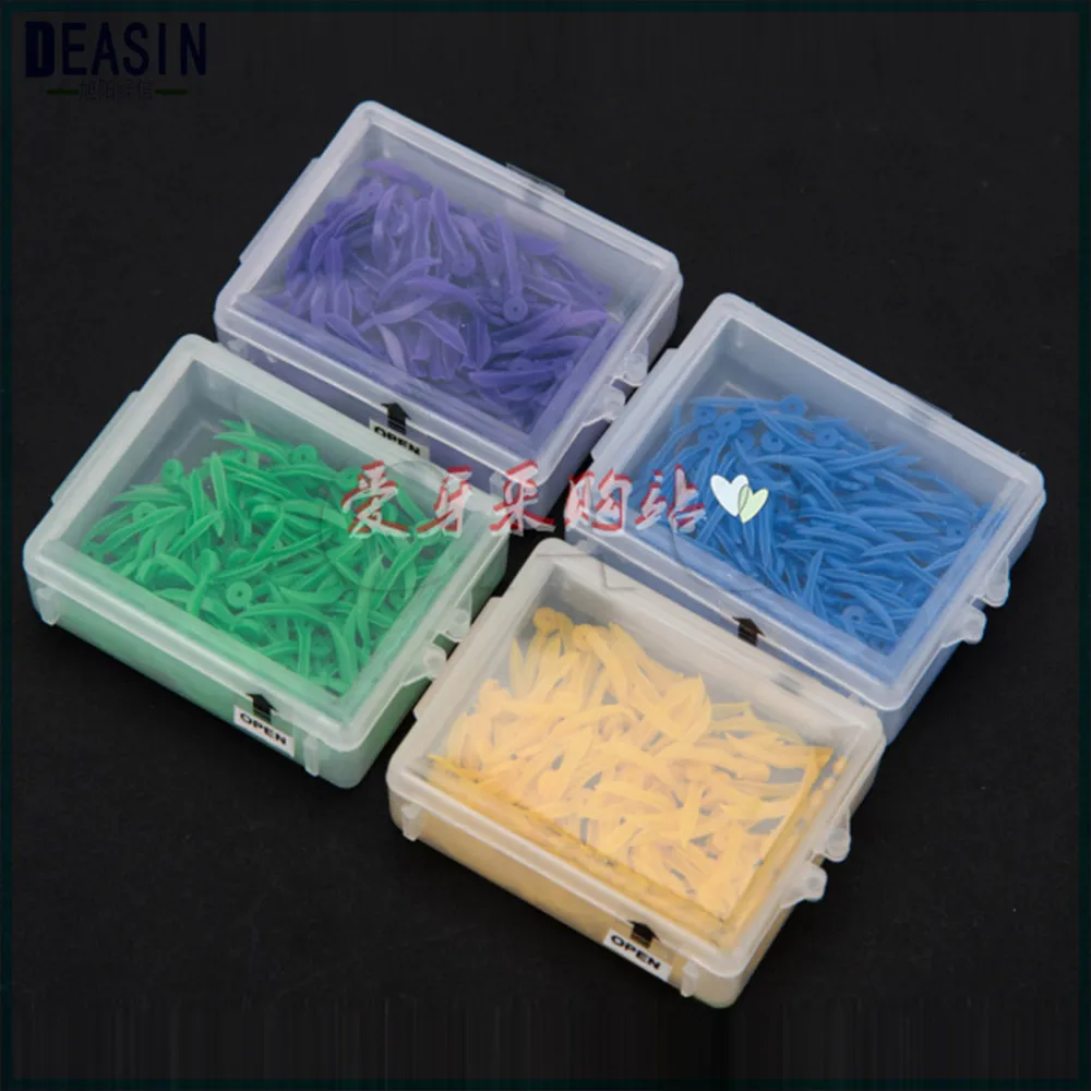 

Good quality 2 boxes with hole Oral plastic wedge Teeth gap Orthodontic assisted occlusion tool Dental consumables materials