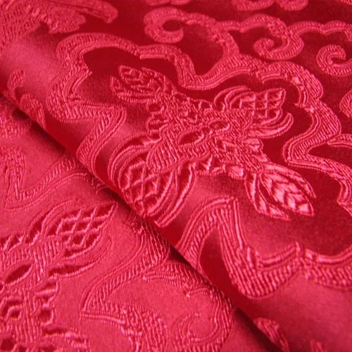 The original red flower Ruyi / brocade cloth Waratah / silk satin fabric / costume costume Hanfu/100CM*75CM