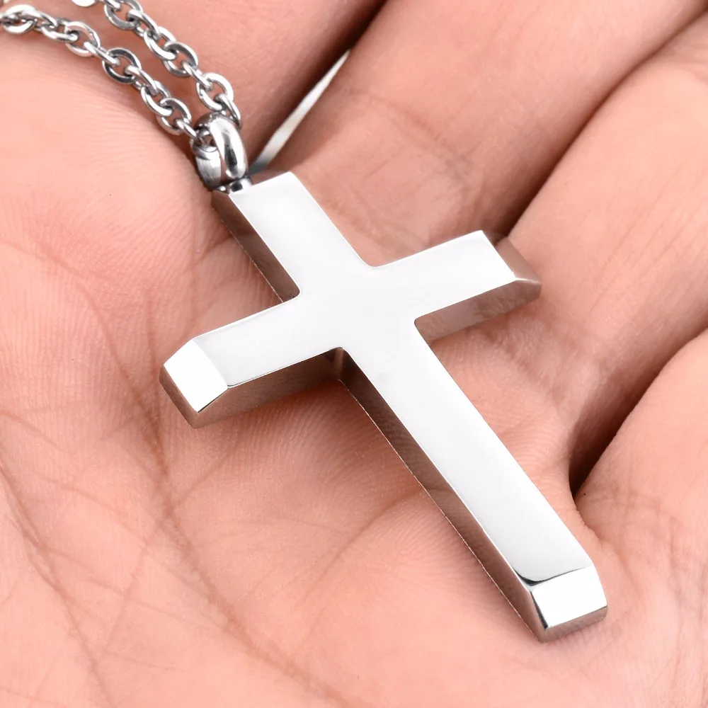 Wholesale Stainless Steel Fashion Quality Religious Jewelry Jesus Cross Necklace Pendant Jewelry Dropship 20\