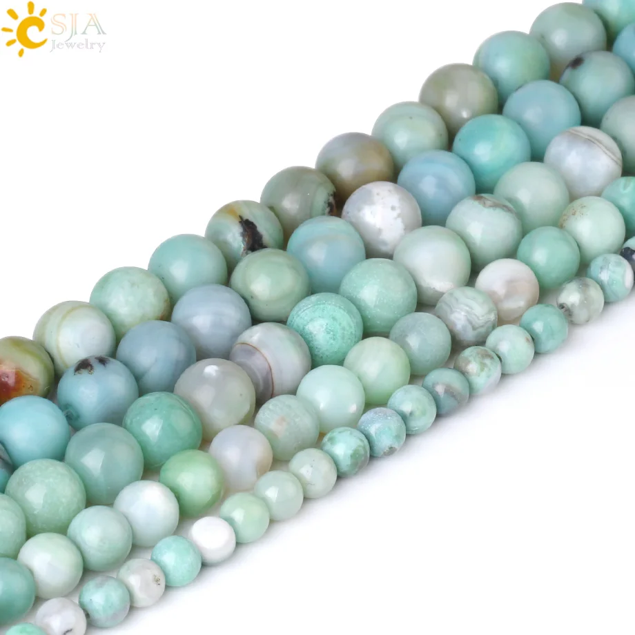 CSJA 6 8 10mm Onyx Beads for Jewelry Making Women DIY Bracelet Necklace Imitation Turquoises Loose Spacer Bead Accessories G041