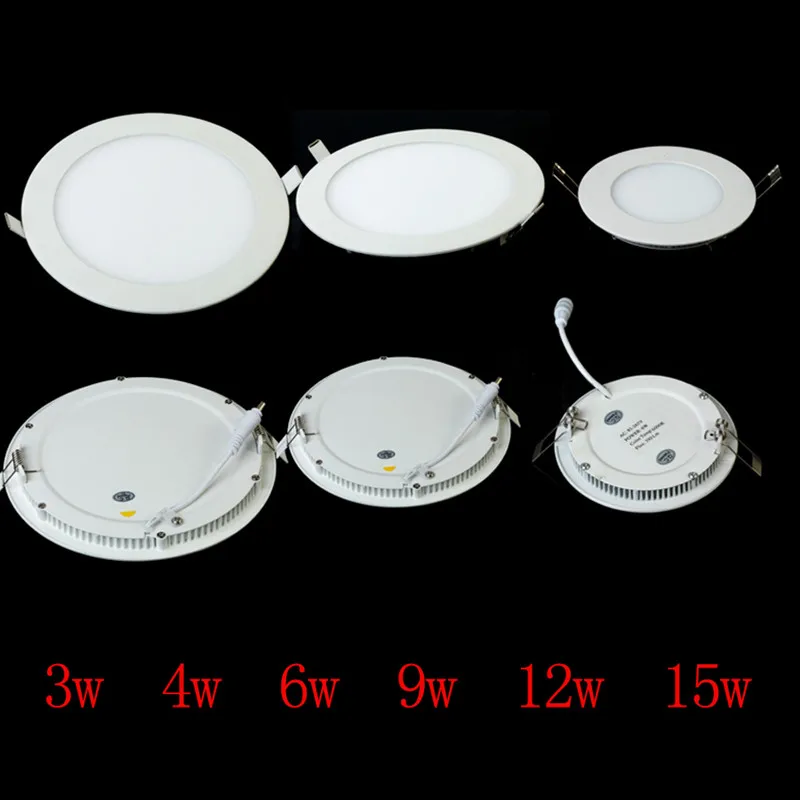 AC/DC 12V 24V led downlight 3W 4W 6W 9W 12W 15W 25W led ceiling recessed grid downlight round panel light free shipping