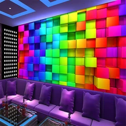 beibehang KTV clothing store wallpaper Night Bar personalized 3D mosaic decoration ceiling fresco Wallpaper papel de parede