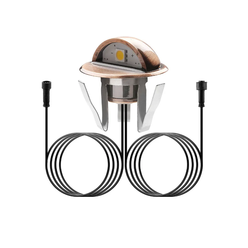 10Pcs/Set FVTLED Led Lights Coppering Half Moon Underground Lamp Deck Step Fence Light Outdoor IP65 Waterproof Wall Sconce Light