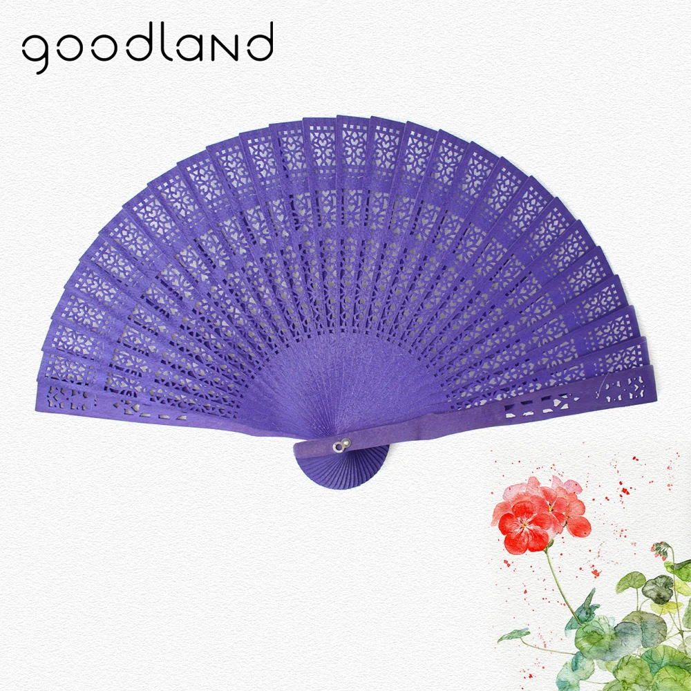 

Wholesale Free Shipping 30pcs with Organza Bag Folding Wooden Carved Decoration Dancing Wedding Party Decor Fan Chinese Japanese