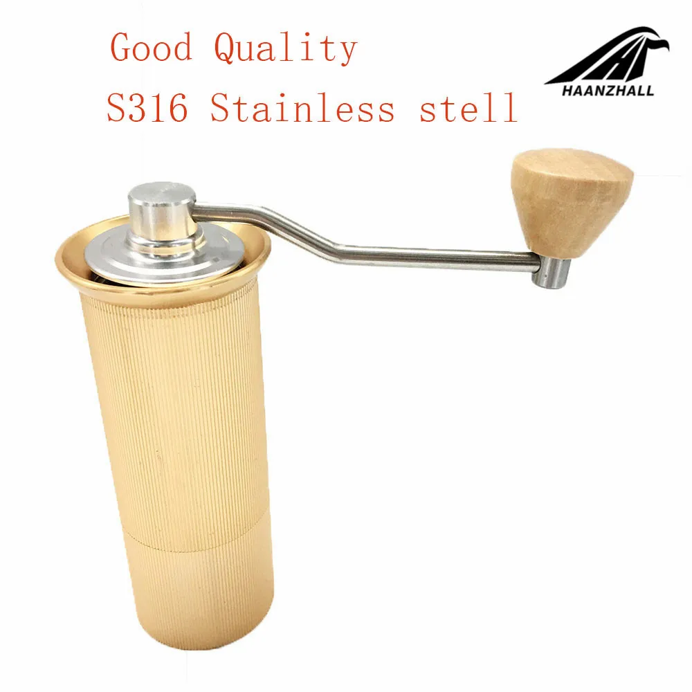 

HAANZHALL 45MM Manual Coffee grinder Stainless steel Burr grinder Conical Coffe bean miller Manual Coffee Milling machine