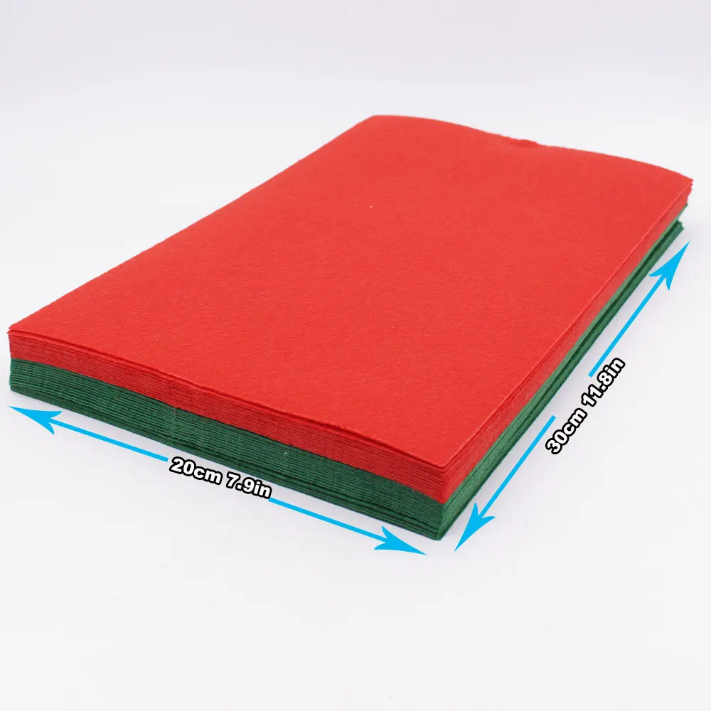 CMCYILING Rosso Verde 1mm di Spessore Duro Feltro Lenzuola Feltro Tessuti Per Cucito Fai Da Te Fatti A Mano da Cucire Fieltro Feltro Entretela