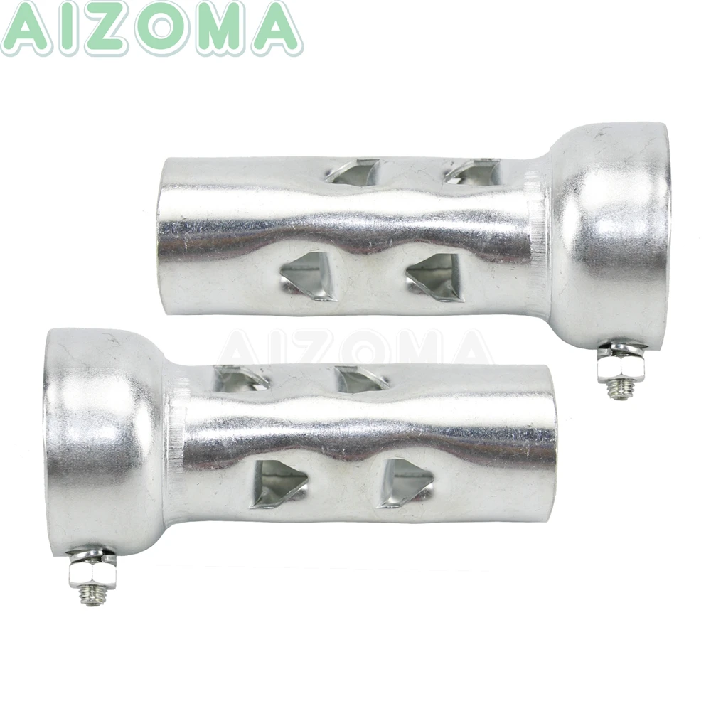 1 Pair Chrome 4‘’ Louvered Core Exhaust Baffles For Harley Big Twin & Sportster Touring Glide 51mm/2‘’ Muffler Drag Pipes