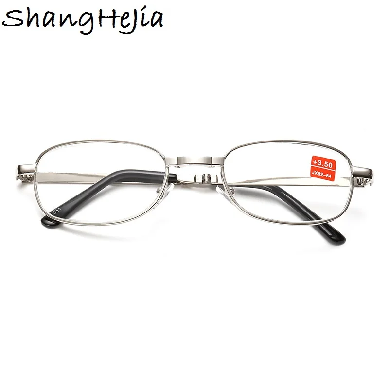 Design Reading Glasses Men Women Folding Spectacles Spectacles Frame Silver Metal Glasses +1.0 +1.5 +2.0 +2.5 +3.0 +3.5 +4.0
