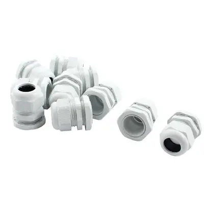 10Pcs Waterproof Gland Connector PG21 w Nut for 13-18mm Dia Cable Wire