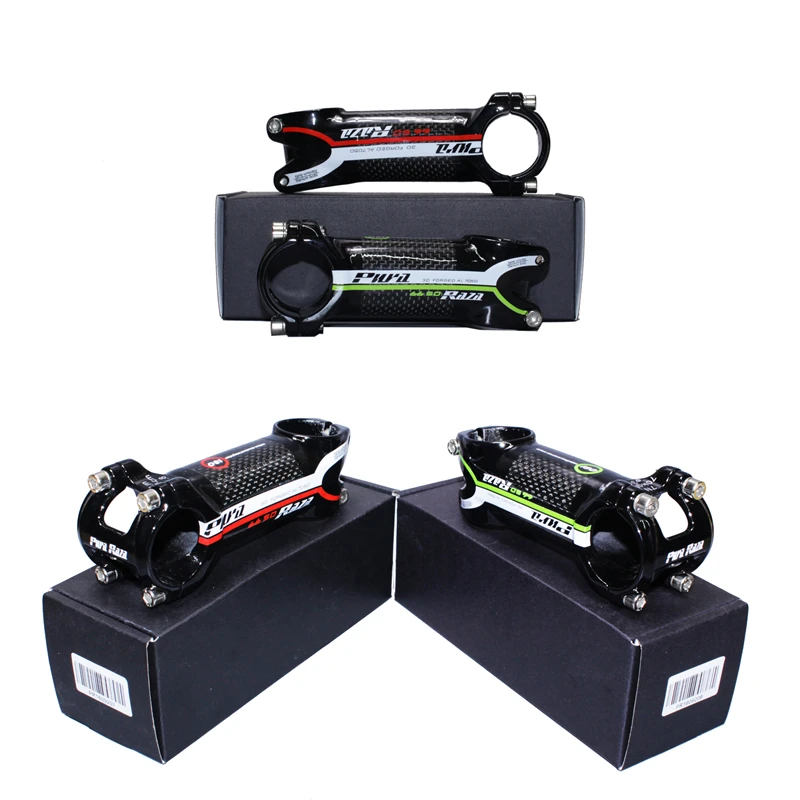 2019 New Brand High Quality Mountain Bike Package Ultralight Carbon Fiber Stem / Riser Diameter 28.6-31.8 Red / Green 60mm-120mm