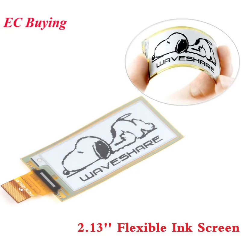 2.13 Inch Flexible Ink Screen 2.13'' Display Module e-Paper Panel Black White SPI Interface 212*104 Display DIY for Raspberry Pi