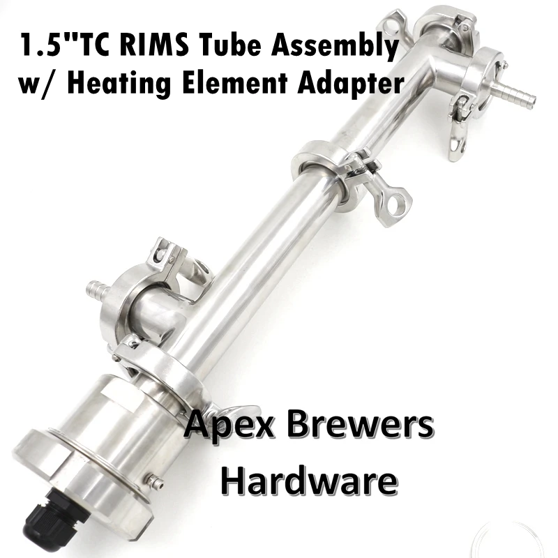 Electric 1.5 Tri Clover Compatible RIMS Tube Assembly w/ Heating Element Adapter, RIMS Tubes,Electric brewing Hardware