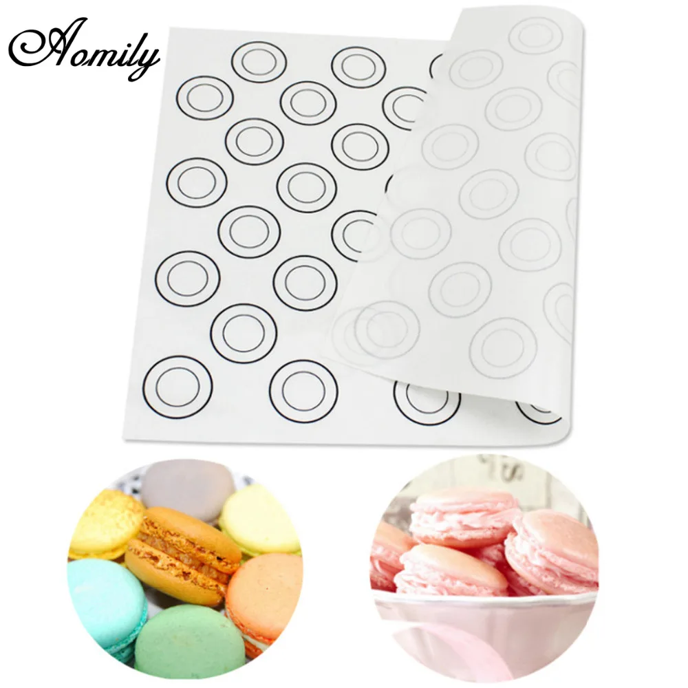 Aomily Silicone Dough Mat Bakeware 40*30cm Macaron 44 Circles Pastry Oven Pasta Tool Baking Sheet Tray Liner Mat Cake Pad