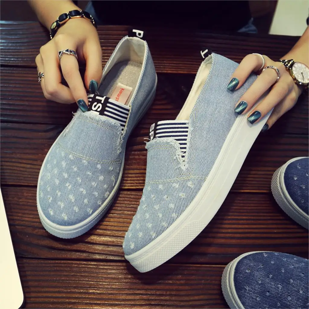 Women Canva Sneakers Shoes Spring Denim Shoes Female Flats Gril Students Casual Classic Shoes New Jeans Feminino Zapatos Mujer