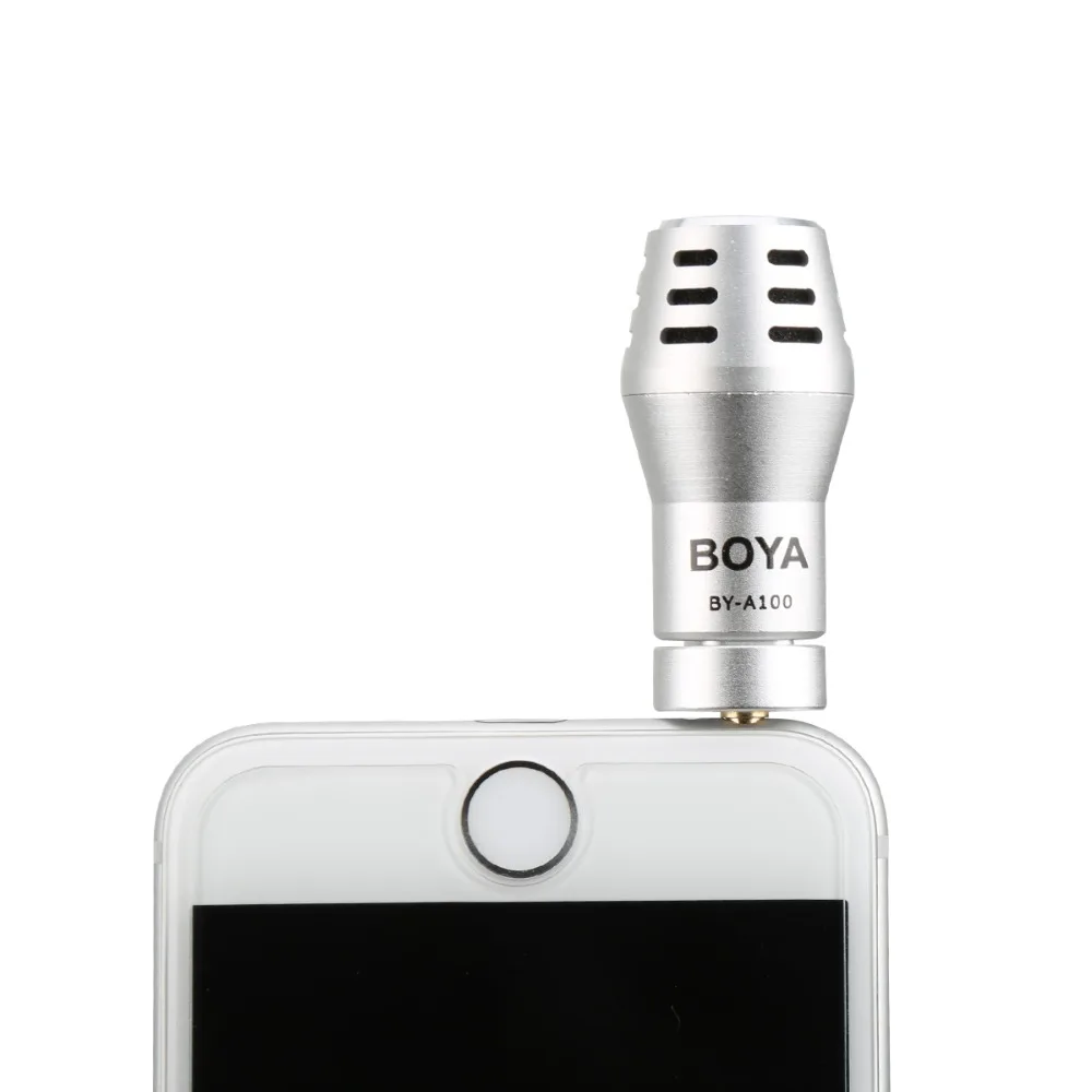 Boya BY-A100 3.5mm trrs conexão mini omni microfone condensador direcional para iphone7/6s/6 para ipod touch