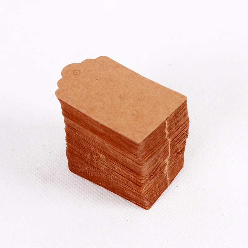 100pcs/lot Shell Head Blank Kraft Paper Cards Tags Jewelry Gifts Cake Package Labels Kids Words Cards Hang Tags Labels Wholesale