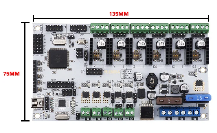 3D máy in Bo mạch chủ Rumba Plus hỗ trợ 3 đầu in máy đùn 3D phụ kiện máy in