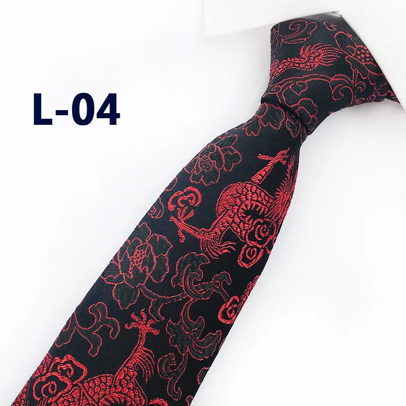 Classic Silk Mens Ties New Design China Mascot Neckties 8cm Chinese Dragon Ties for Men Formal Business Wedding Party Gravata