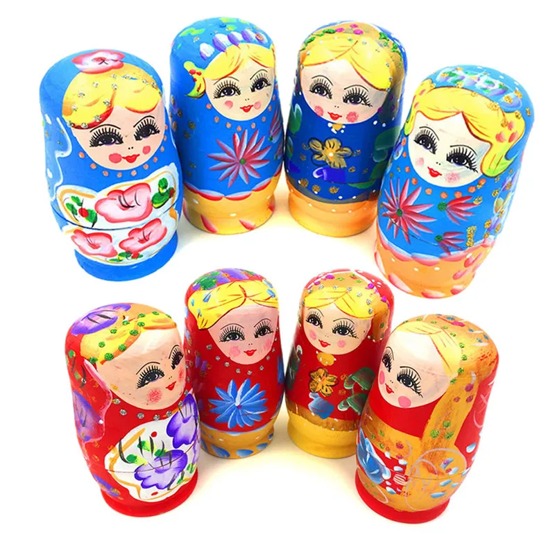 Exquisite 5 sztuk/zestaw lalki drewniane rosyjski gniazdowania babuszka Matryoshka ręcznie malowane prezent dla zabawka dla dzieci