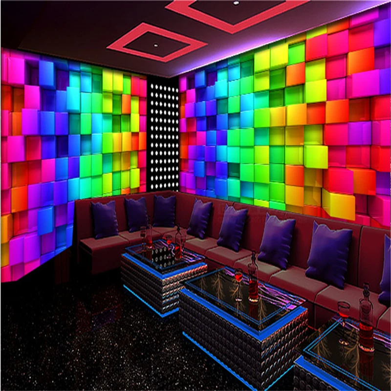 beibehang KTV clothing store wallpaper Night Bar personalized 3D mosaic decoration ceiling fresco Wallpaper papel de parede