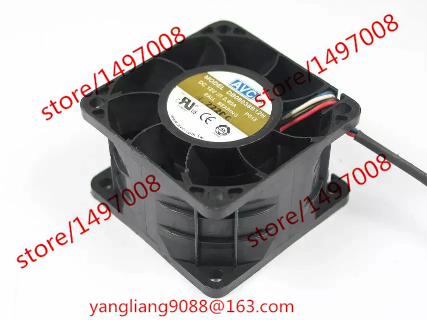 

AVC DB06038B12H P015 DC 12V 2.40A 60x60x38mm Server Cooling Fan