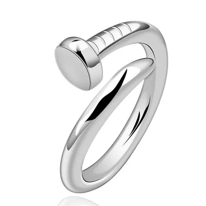 fine summer style silver plated rings 925-sterling-silver jewelry nail rings for women