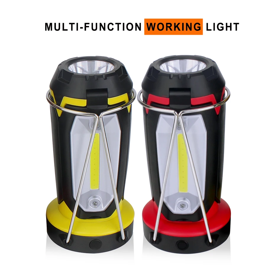 Multifunction Rechargeable COB Work light LED Flashlight Camping Portable Lantern 6 Modes Deformable Fancy Lighting USB Cable