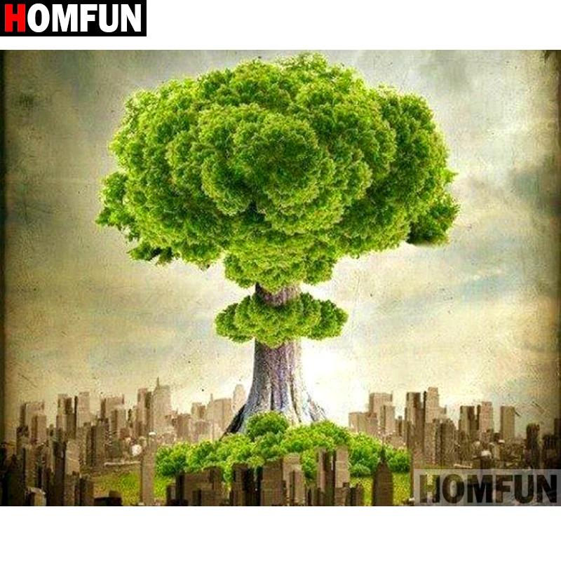 

HOMFUN Full Square/Round Drill 5D DIY Diamond Painting "Landscape tree" Embroidery Cross Stitch 3D Home Decor Gift A11660