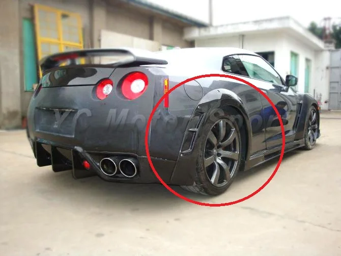 

Car Accessories Carbon Fiber WA Style Rear Fender Flare Fit For 2008-2013 R35 GTR Rear Fender (for BSE Style Side Skirts)